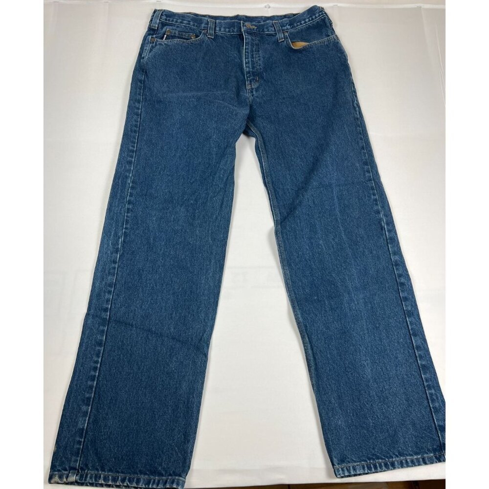 Carhartt B460 DVB Relaxed Fit Jeans Men 40x34 Blue Denim Work Dungaree